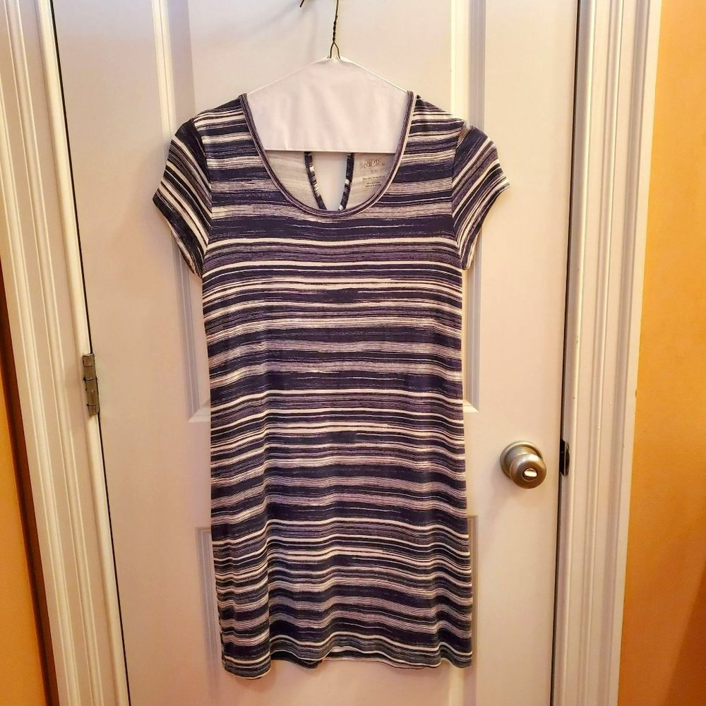 Gilligan & O'Malley Blue & White Striped T-shirt Dress, S, Sleep Shirt, Coverup